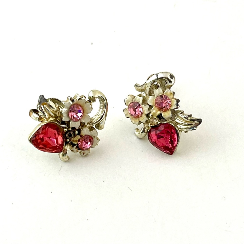 Vintage Strawberry Screw-Back Clip On Earrings
